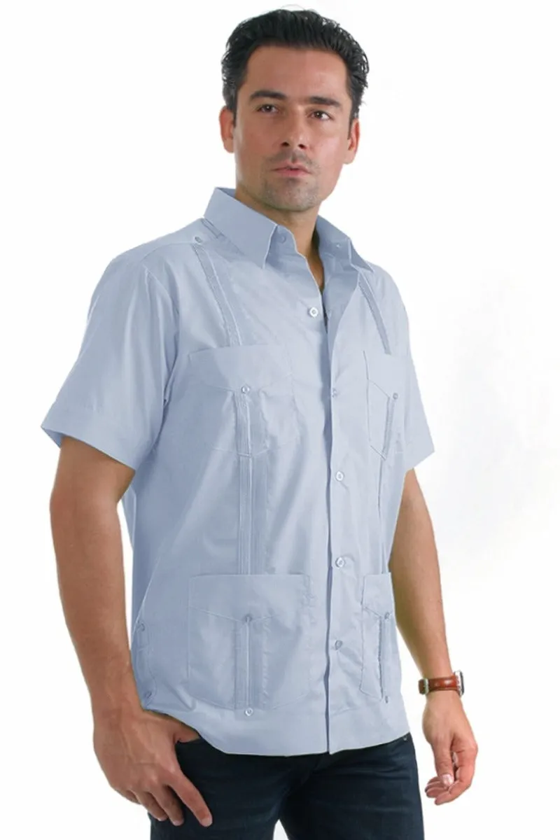 Mojito Collection Plus Size Guayabera Shirt Classic Poly Cotton Short Sleeve 3X-8X