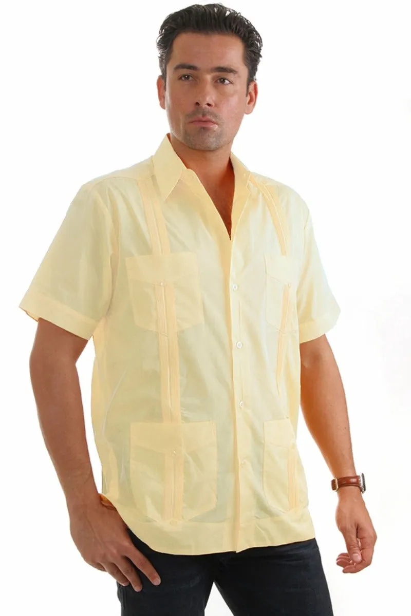 Mojito Collection Plus Size Guayabera Shirt Classic Poly Cotton Short Sleeve 3X-8X
