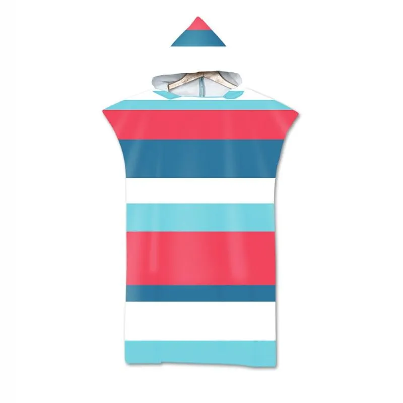 Outdoor Swimming Pool Beach Towels Microfiber Changing Robe Cloak Man Woman Bathrobe Hooded Surf Poncho Towel Swimsuit Beachwear