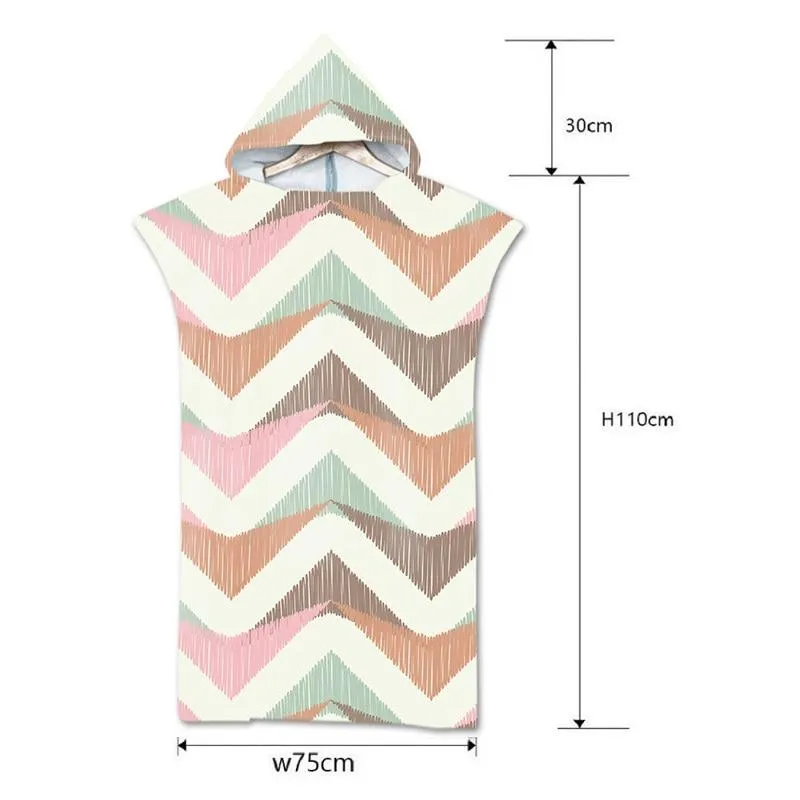 Outdoor Swimming Pool Beach Towels Microfiber Changing Robe Cloak Man Woman Bathrobe Hooded Surf Poncho Towel Swimsuit Beachwear