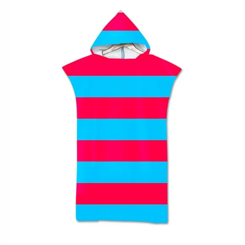 Outdoor Swimming Pool Beach Towels Microfiber Changing Robe Cloak Man Woman Bathrobe Hooded Surf Poncho Towel Swimsuit Beachwear
