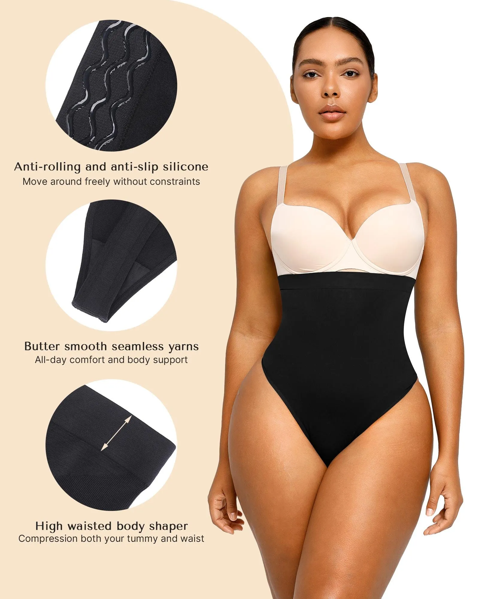 PowerConceal™ Waist Slimming Thong Underwear Shapewear Tummy Control