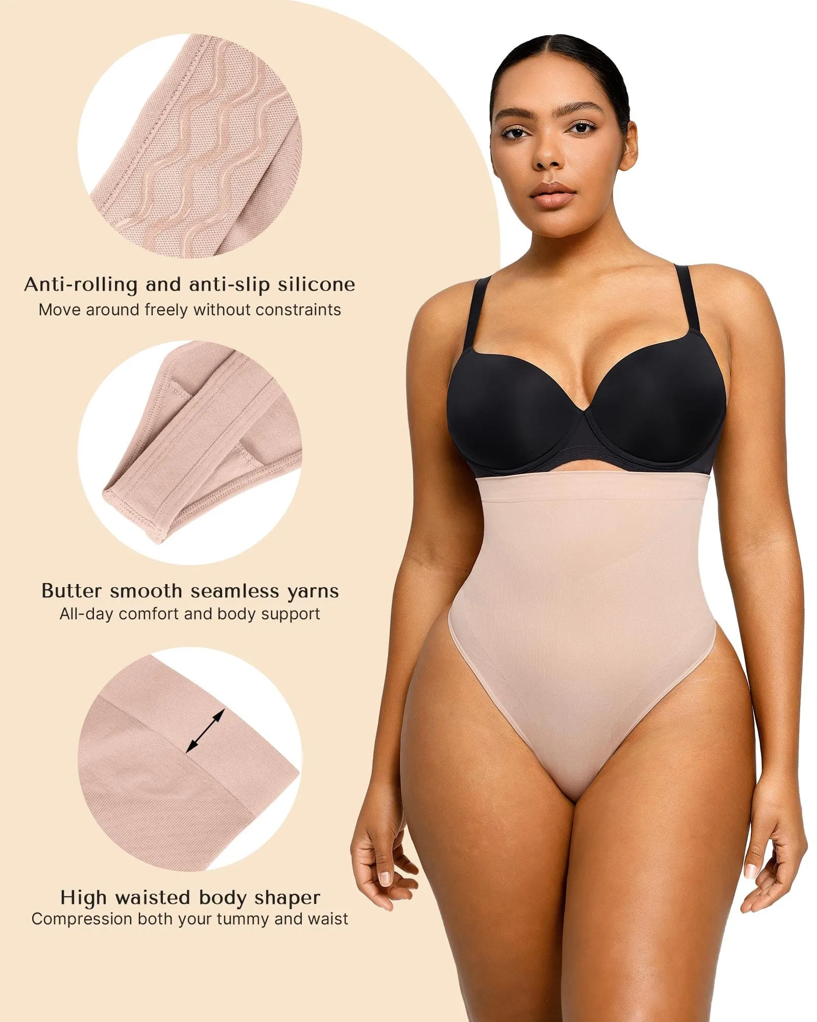 PowerConceal™ Waist Slimming Thong Underwear Shapewear Tummy Control