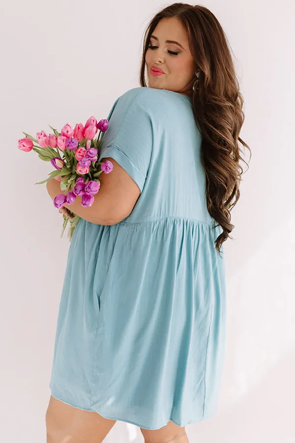 Pretty In Punta Cana Babydoll Dress In Limpet Shell Curves