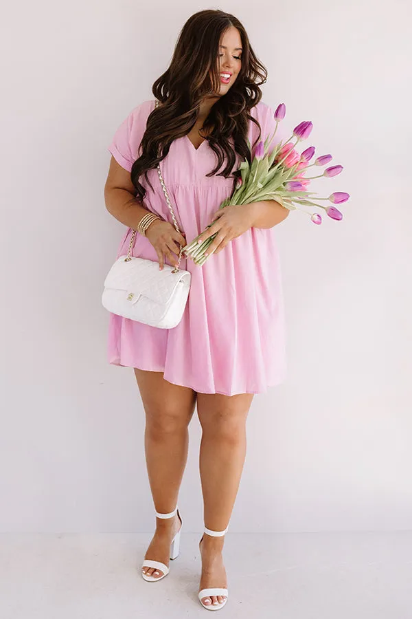 Pretty In Punta Cana Babydoll Dress In Pink Curves
