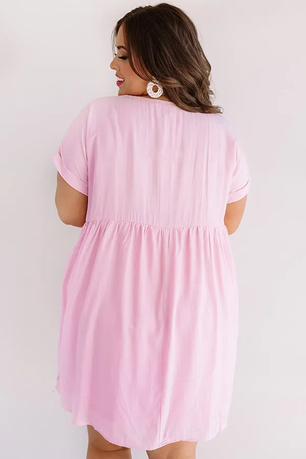 Pretty In Punta Cana Babydoll Dress In Pink Curves
