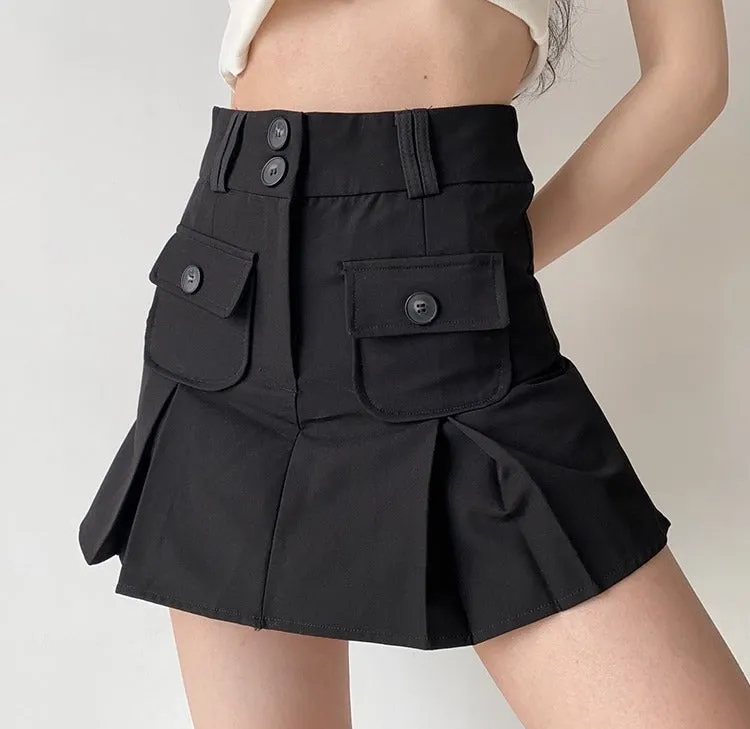 sealbeer - Raquelle Pleated Pocket Skirt