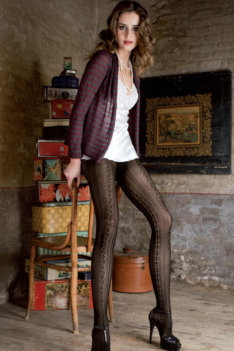 TRASPARENZE FINDAL Fume Lace Tights