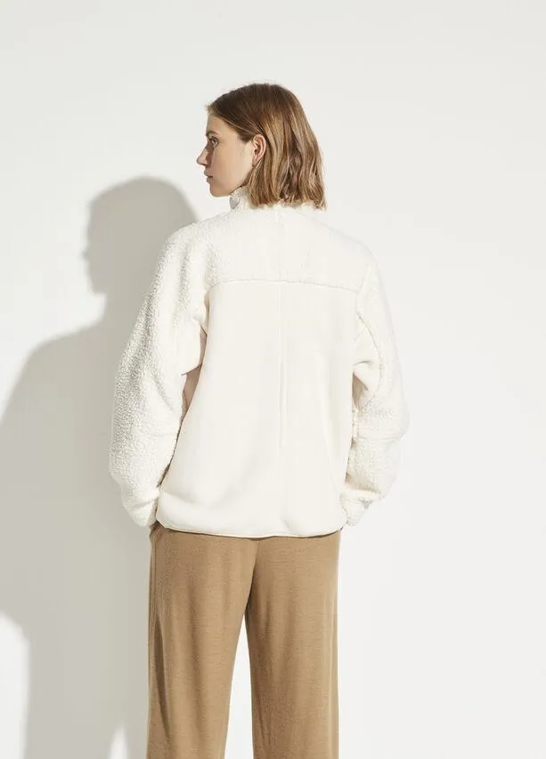 VINCE - Texture Block Half Zip Pullover in Chiffon
