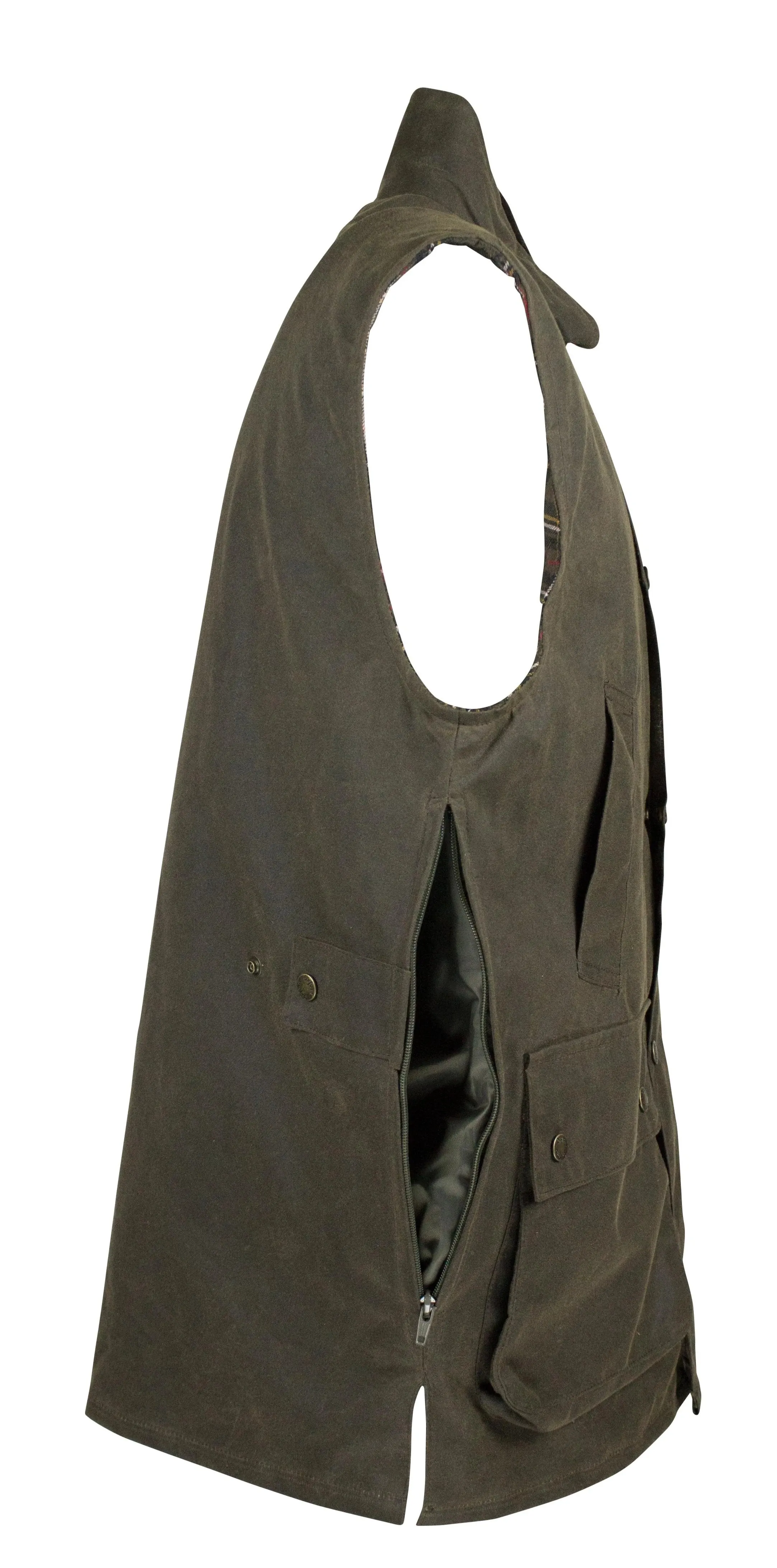 W62 - Men's Gamekeeper Wax Gilet - DARK OLIVE