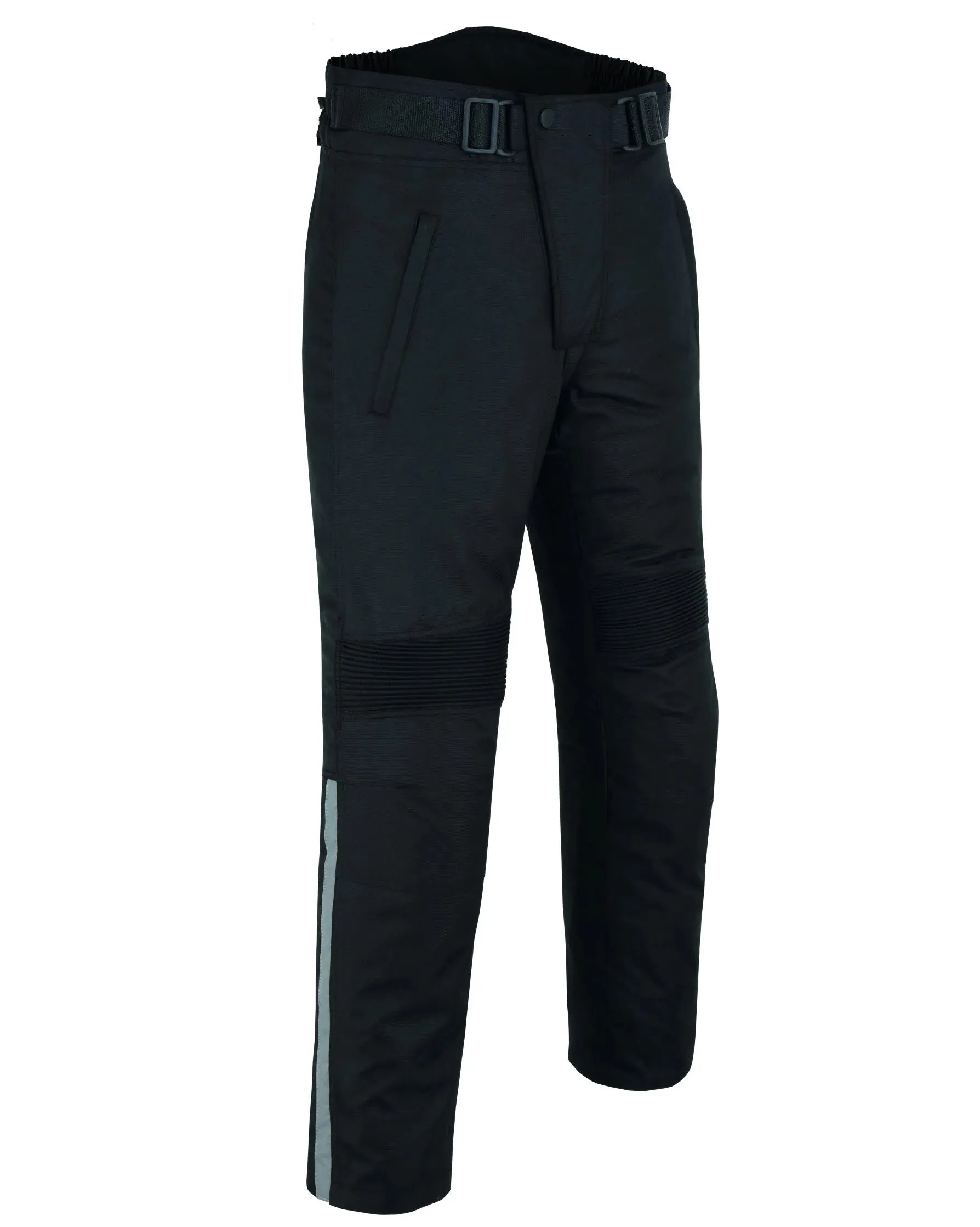 Warrior Gears 6 Pockets Mens Motorcycle Suit, Textile Racing Motorbike Suit with CE Armors - Black